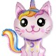 901797F Шар Фигура, Котенок Единорог, Розовый